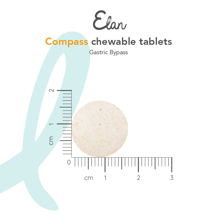 Elan Compass Chewable Tablets afmetingen