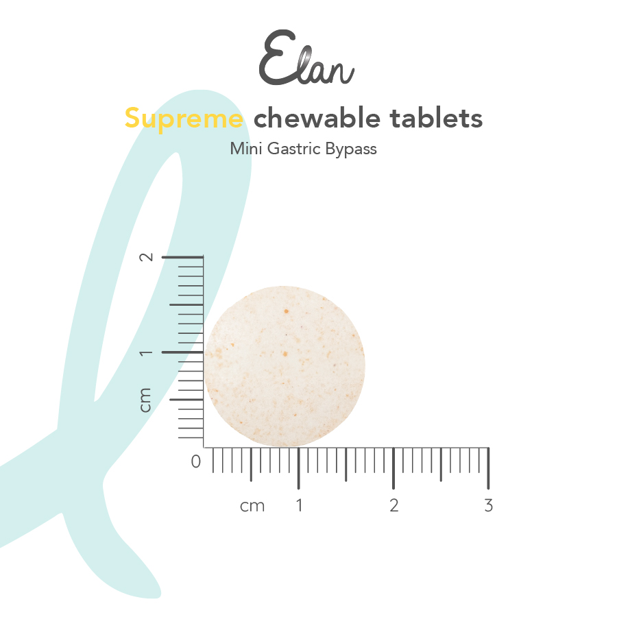 Elan Supreme Chewable Tablets afmetingen