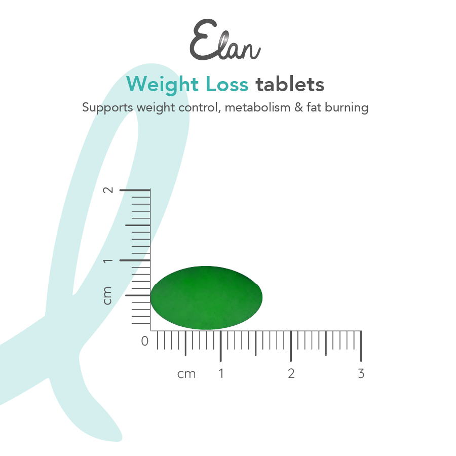Elan Weight loss tablets afmetingen