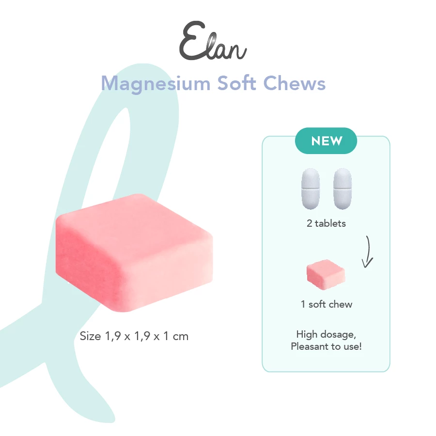 Elan Magnesium Soft Chew afmetingen